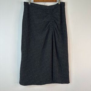Banana Republic Factory Womens 12 Ruched Polka Dot Midi Skirt Modern Chic NWT